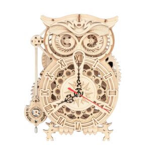 LK503 ROKR Owl Clock Mechanical Gears Puzzle