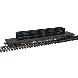 Atlas O Trainman 52' 6" FLAT CAR W/LOAD Central Army