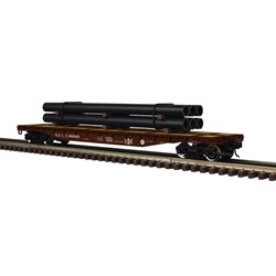 Atlas O Trainman 52' 6" FLAT CAR W/LOAD Central BL&E