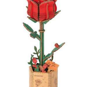 TW042 Red Rose Robotime Rowood DIY Wooden Flower 3D Puzzles