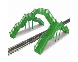 O Scale Single Track Pedestrian Crosswalk - Green